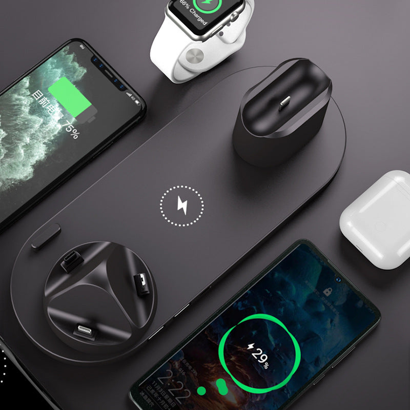 Station de Charge Sans Fil 6-en-1 - Chargeur Rapide iPhone, Téléphone & Montre