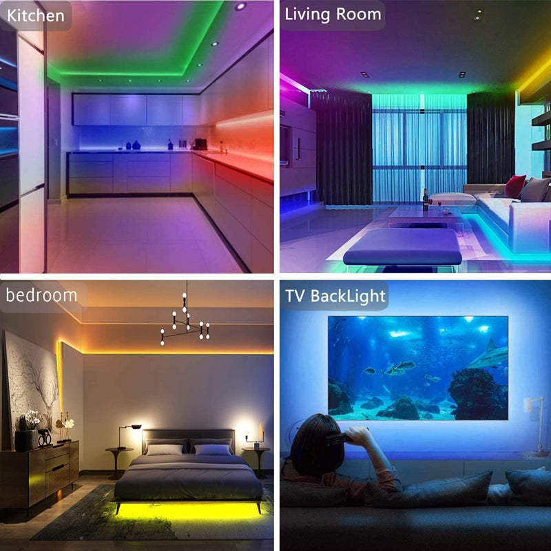 Bandes LED RGB 5M Intelligentes - 16 Millions de Couleurs avec Contrôle App et Sync Musique