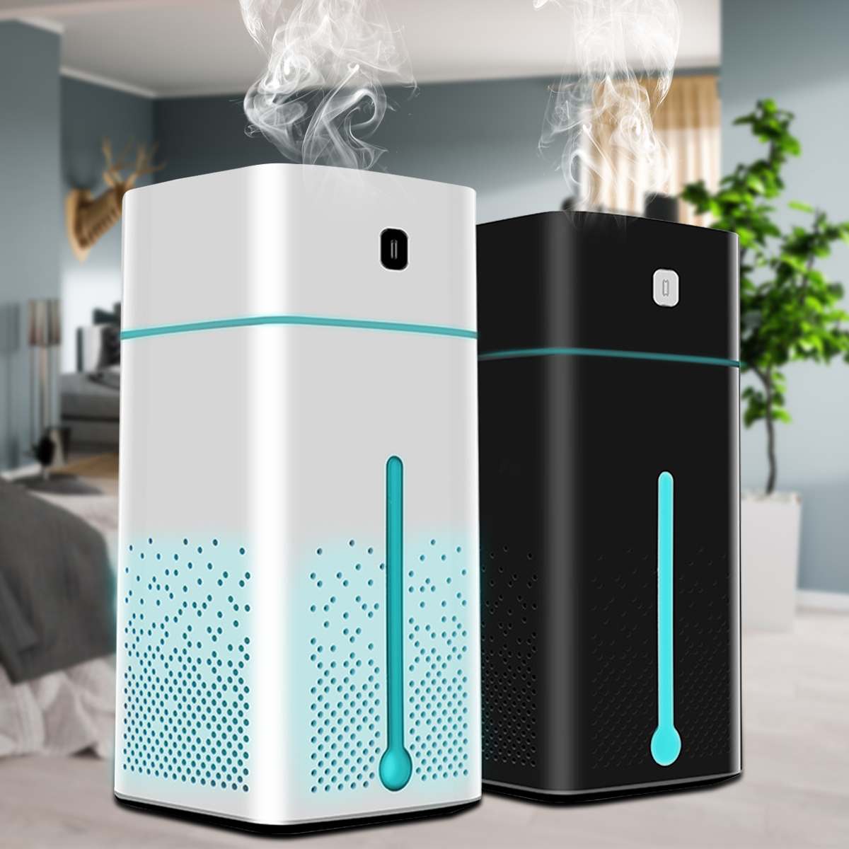 Purificateur d'Air et Humidificateur 2-en-1 avec LED 7 Couleurs