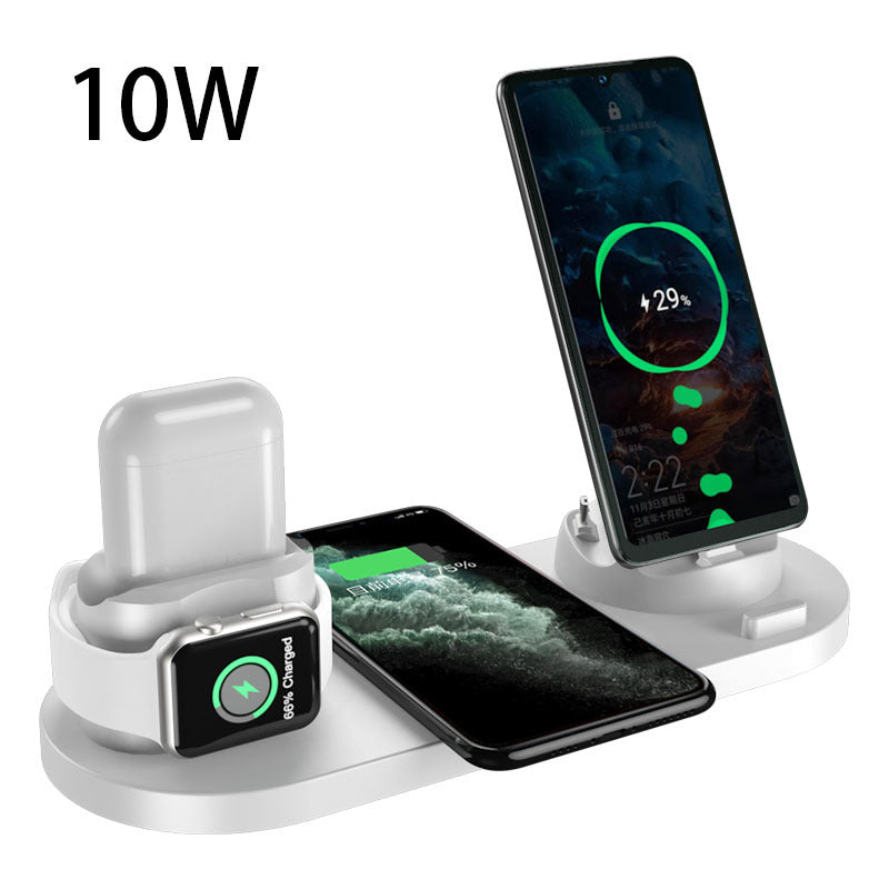 Station de Charge Sans Fil 6-en-1 - Chargeur Rapide iPhone, Téléphone & Montre