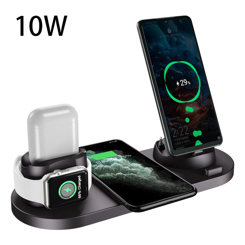 Station de Charge Sans Fil 6-en-1 - Chargeur Rapide iPhone, Téléphone & Montre