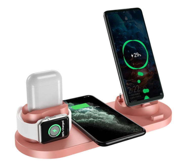 Station de Charge Sans Fil 6-en-1 - Chargeur Rapide iPhone, Téléphone & Montre