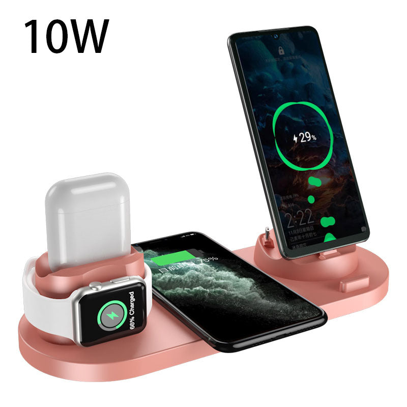 Station de Charge Sans Fil 6-en-1 - Chargeur Rapide iPhone, Téléphone & Montre
