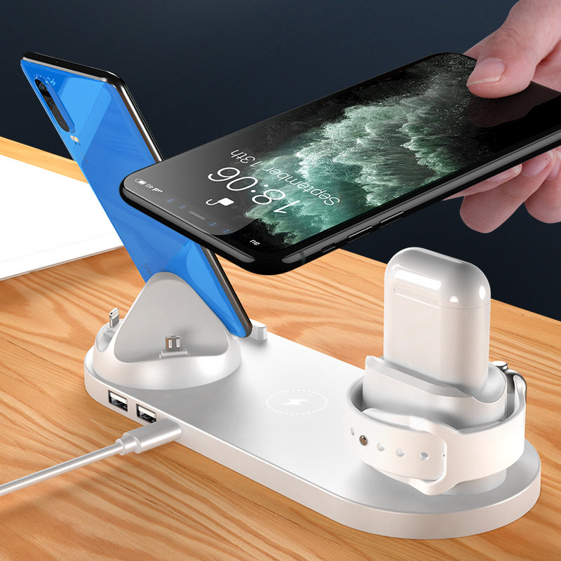 Station de Charge Sans Fil 6-en-1 - Chargeur Rapide iPhone, Téléphone & Montre